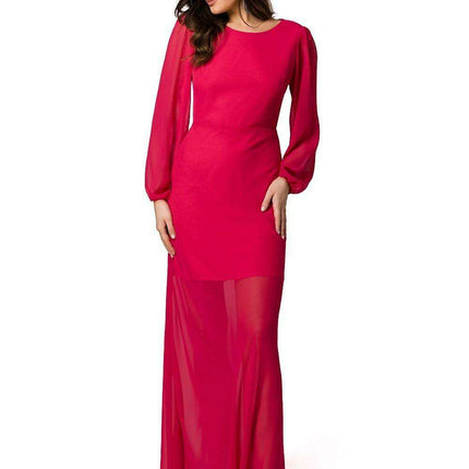 Charming Floral Chiffon Evening Gown - Très Elite