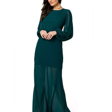 Charming Floral Chiffon Evening Gown - Très Elite