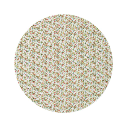 Charming Floral Elegance Round Chenille Rug - Vintage Delight