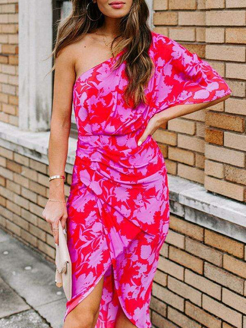 Charming Floral Off-Shoulder Chiffon Dress