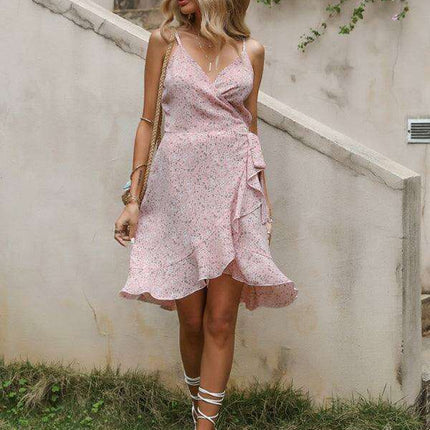 Charming Floral Ruffle Midi Dress - Ideal for Elegant Garden Gatherings - Très Elite