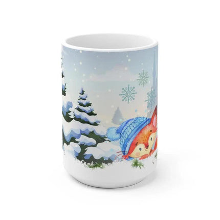 Charming Fox Holiday Mug: Whimsical Cup for Joyous Sips