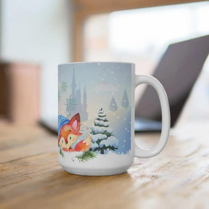 Charming Fox Holiday Mug: Whimsical Cup for Joyous Sips