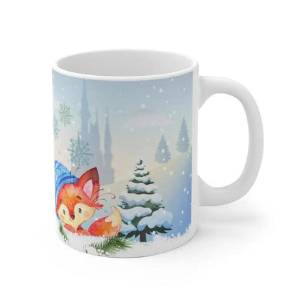Charming Fox Holiday Mug: Whimsical Cup for Joyous Sips
