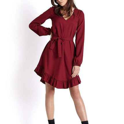 Charming Frill Embellished European Cocktail Dress - Très Elite