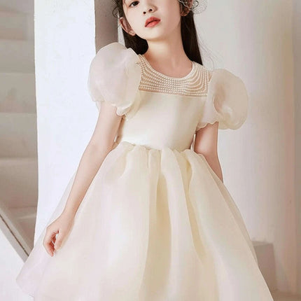 Charming Girls' Princess Ball Gown with Elegant Beading and Bow for Birthday Parties and Performances- Très Elite- Très Elite