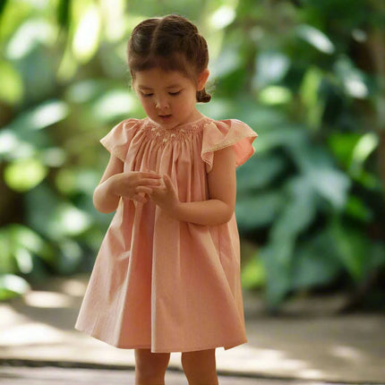 Charming Handcrafted Pink Summer Dress and Pants Ensemble for Baby Girls with Elegant Embroidery - Très Elite