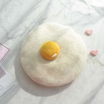 Charming Handcrafted Pumpkin Wool Beret with Leaf Embellishments for Fall and Winter Fashion - Très Elite