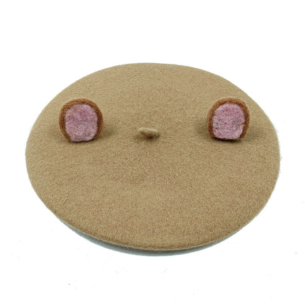 Charming Handcrafted Pumpkin Wool Beret with Leaf Embellishments for Fall and Winter Fashion - Très Elite