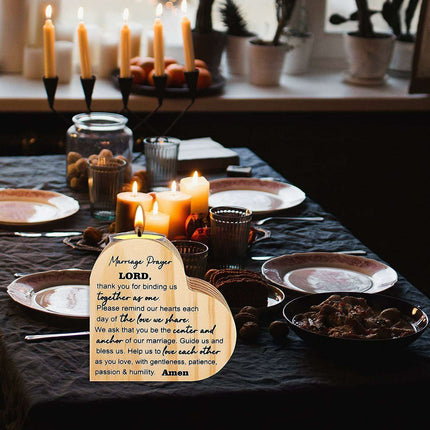 Charming Heart-Shaped Wooden Candle Holder Set | Artisan Home Accents