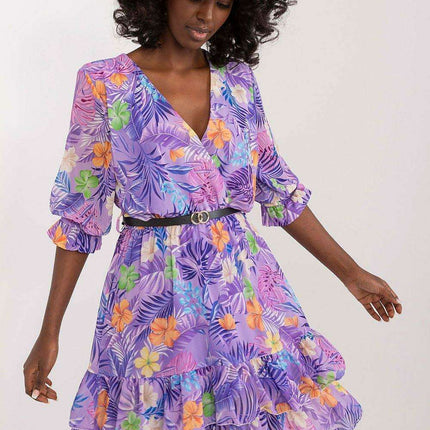 Charming Italian Floral Mini Dress For European Style