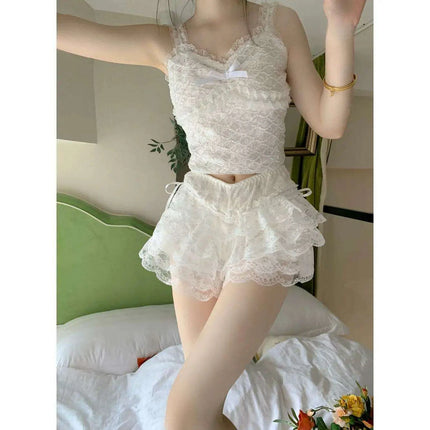 Charming Kawaii White Lace Summer Shorts for Women - Très Elite