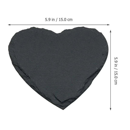Charming Natural Slate Heart-Shaped Serving Tray Set for Culinary Delights - Très Elite