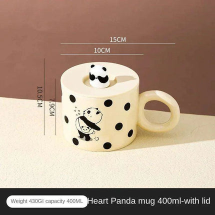 Charming Panda Pair Ceramic Coffee Mugs - A Delightful Duo - Très Elite