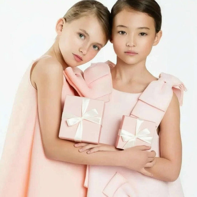 Charming Pink Bow Dress for Girls - Perfect for Spring and Autumn Parties and Weddings