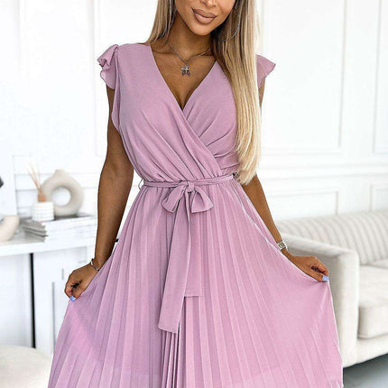 Charming Pink Flower-Embellished Ruffled Cocktail Dress - Très Elite