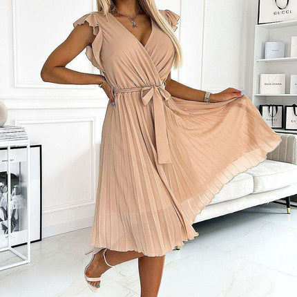 Charming Pink Flower-Embellished Ruffled Cocktail Dress - Très Elite