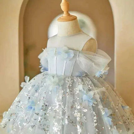 Charming Pink Princess Ball Gown for Girls - Ideal for Weddings, Birthdays, and Baptisms - A4134- Très Elite- Très Elite