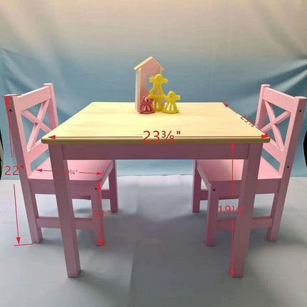 Charming Pink Wooden Table and Chair Set for Girls Aged 2-8 - Safe and Durable Design - Très Elite