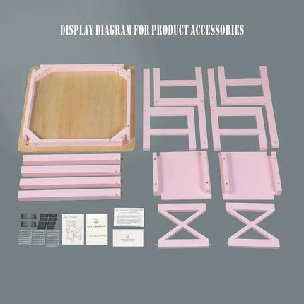 Charming Pink Wooden Table and Chair Set for Girls Aged 2-8 - Safe and Durable Design - Très Elite