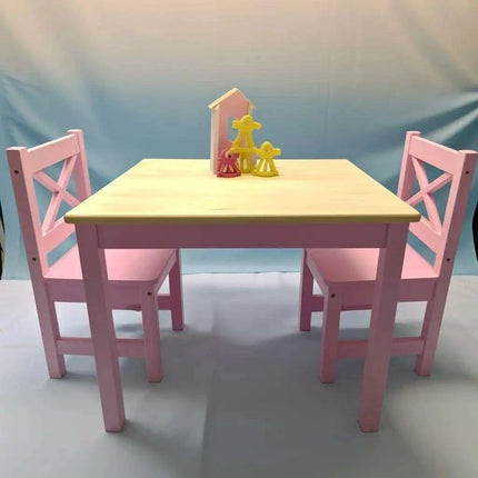 Charming Pink Wooden Table and Chair Set for Girls Aged 2-8 - Safe and Durable Design - Très Elite