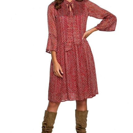 Charming Polka Dot Chiffon Day Dress - Très Elite