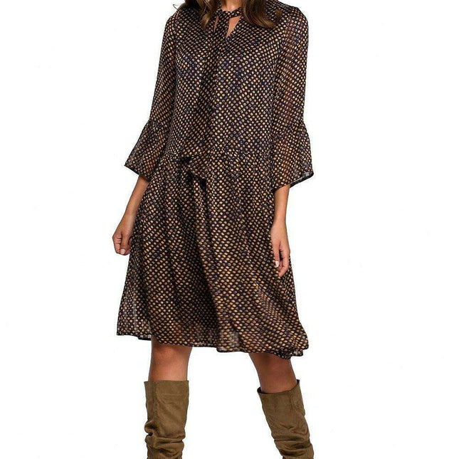 Charming Polka Dot Chiffon Day Dress