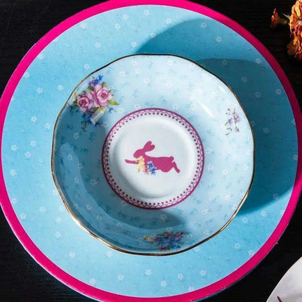 Charming Rabbit Elegance: European Royal Bone China Tea Set - Très Elite
