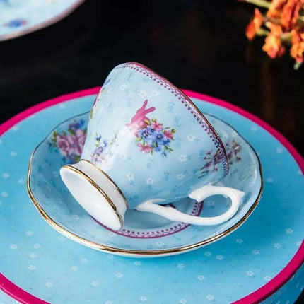 Charming Rabbit Elegance: European Royal Bone China Tea Set - Très Elite