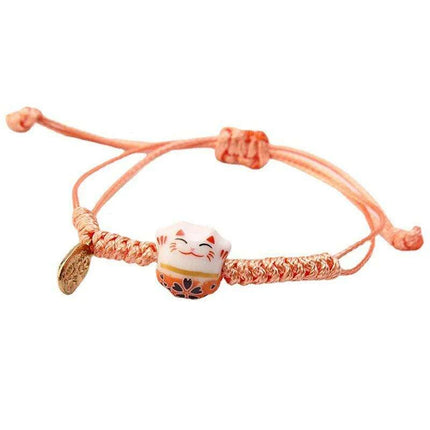 Charming Red Cord Lucky Cat Bracelet - A Thoughtful Gift for Women and Girls - Très Elite