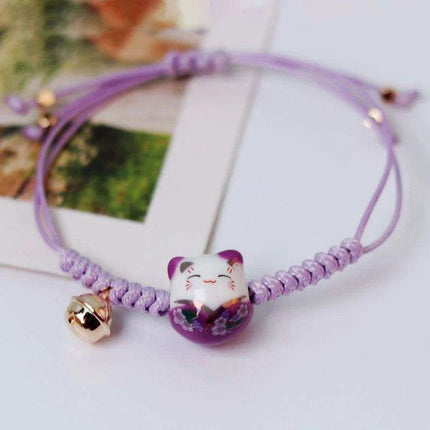 Charming Red Cord Lucky Cat Bracelet - A Thoughtful Gift for Women and Girls - Très Elite