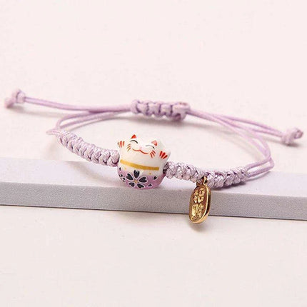 Charming Red Cord Lucky Cat Bracelet - A Thoughtful Gift for Women and Girls - Très Elite
