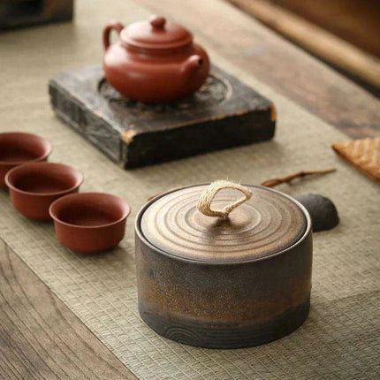 Charming Retro Ceramic Tea Pot for Perfect Snack and Tea Storage - Très Elite
