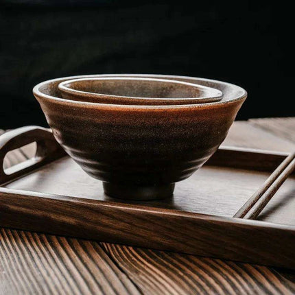 Charming Retro Japanese Stoneware Tableware Set: Ideal Bowls and Plates for Noodles, Soups, and Desserts - Très Elite