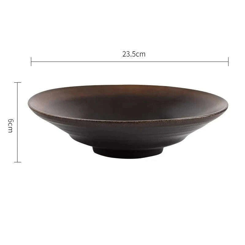 Charming Retro Japanese Stoneware Tableware Set: Ideal Bowls and Plates for Noodles, Soups, and Desserts - Très Elite