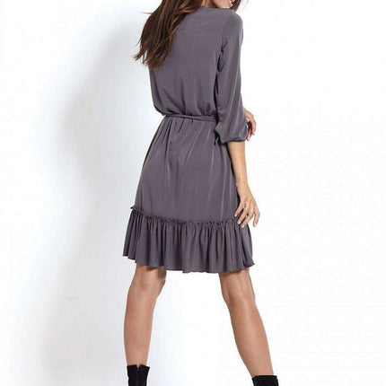 Charming Ruffle Hem Daydress European Casual Everyday Wear - Très Elite