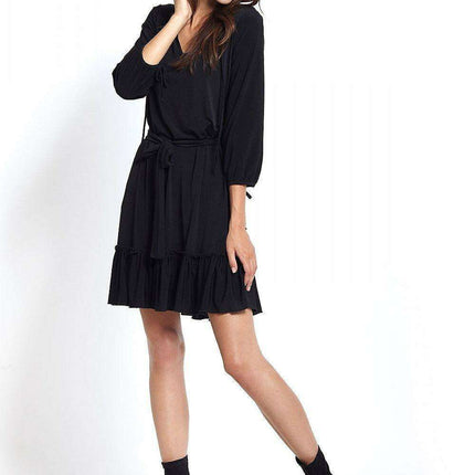 Charming Ruffle Hem Daydress European Casual Everyday Wear - Très Elite