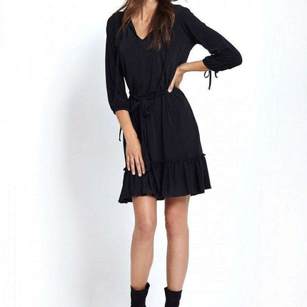 Charming Ruffle Hem Daydress European Casual Everyday Wear - Très Elite