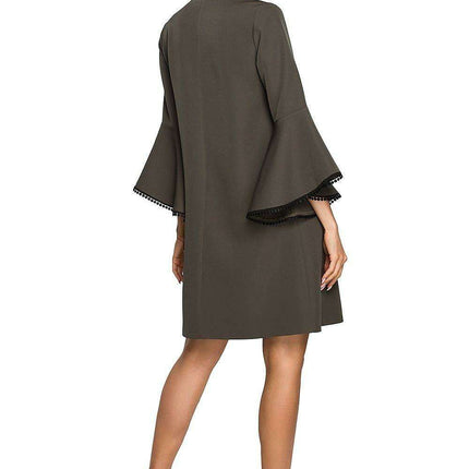 Charming Ruffle Sleeve A-Line Dress - Très Elite