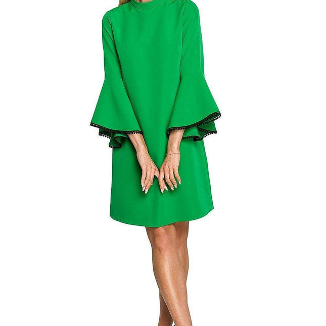 Charming Ruffle Sleeve A-Line Dress