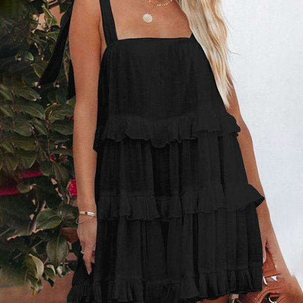 Charming Ruffled A-Line Summer Dress - Essential Addition for Women's Fashion