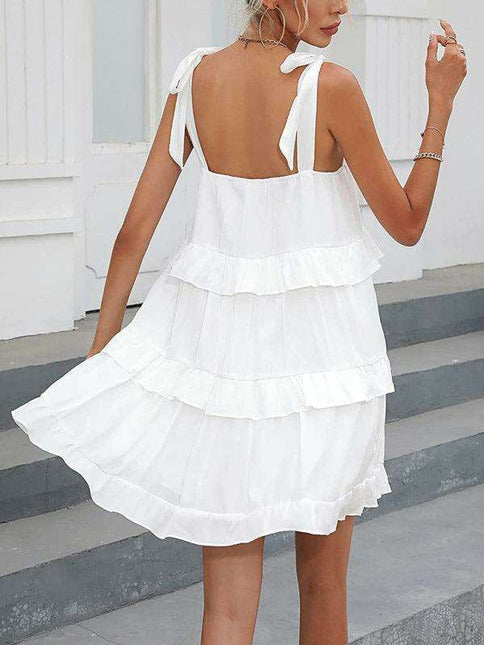Charming Ruffled A-Line Summer Dress - Essential Addition for Women's Fashion