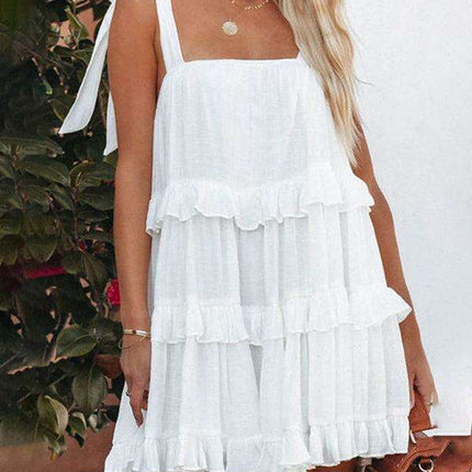 Charming Ruffled A-Line Summer Dress - Essential Addition for Women's Fashion