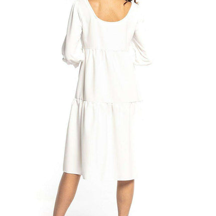 Charming Ruffled Boatneck Flare Dress - Très Elite
