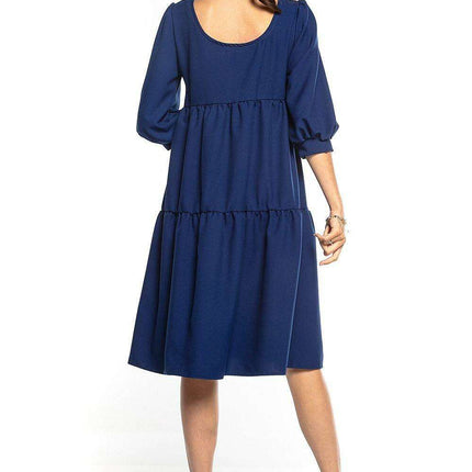Charming Ruffled Boatneck Flare Dress - Très Elite