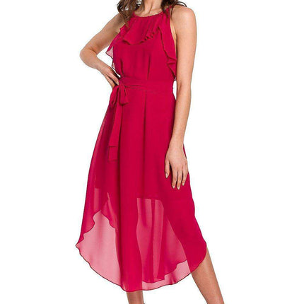 Charming Ruffled Chiffon Evening Gown - Très Elite