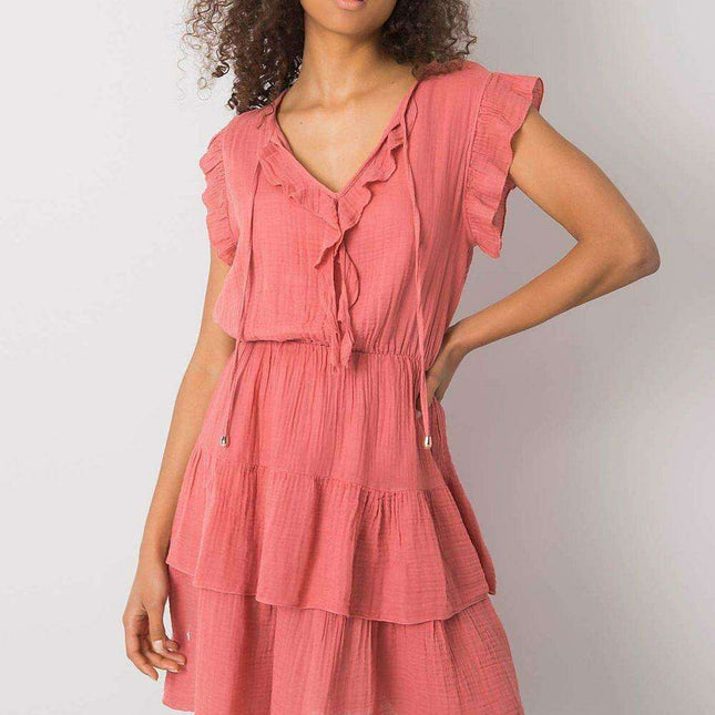 Charming Ruffled Cotton Day Dress - Très Elite