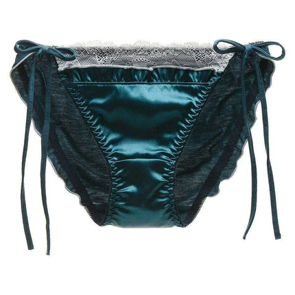 Charming Ruffled Satin Heart Print Panties for Women - Delightfully Cute Seamless Underwear - Très Elite