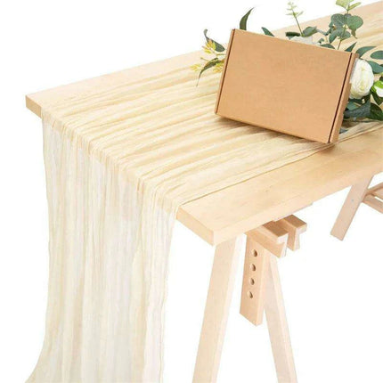 Charming Rustic Cotton Cheesecloth Table Runner Collection - Set of 10..