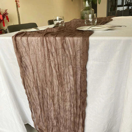 Charming Rustic Cotton Cheesecloth Table Runner Collection - Set of 10..